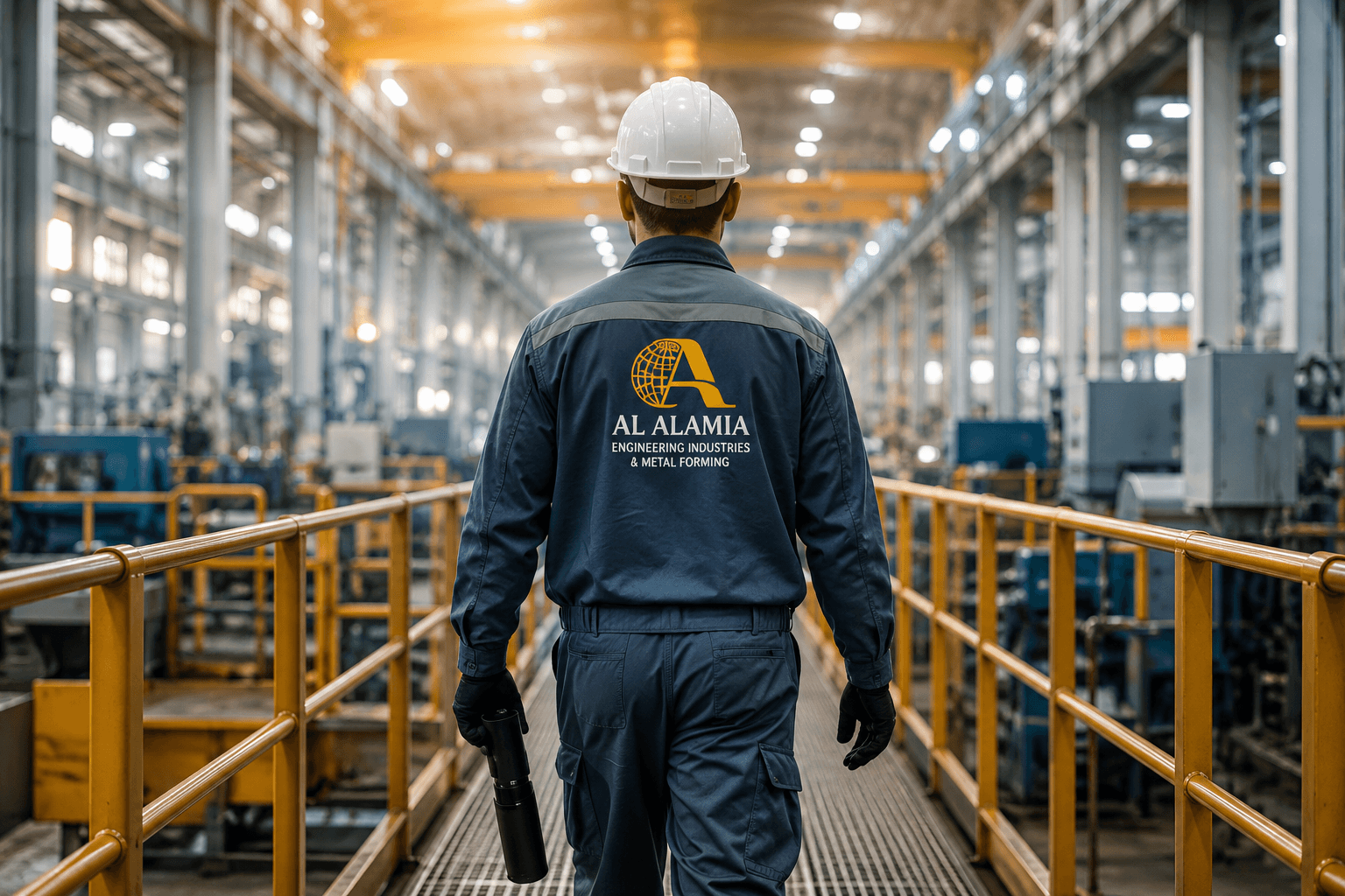 A New Al-Alamia engineer walking through the production line